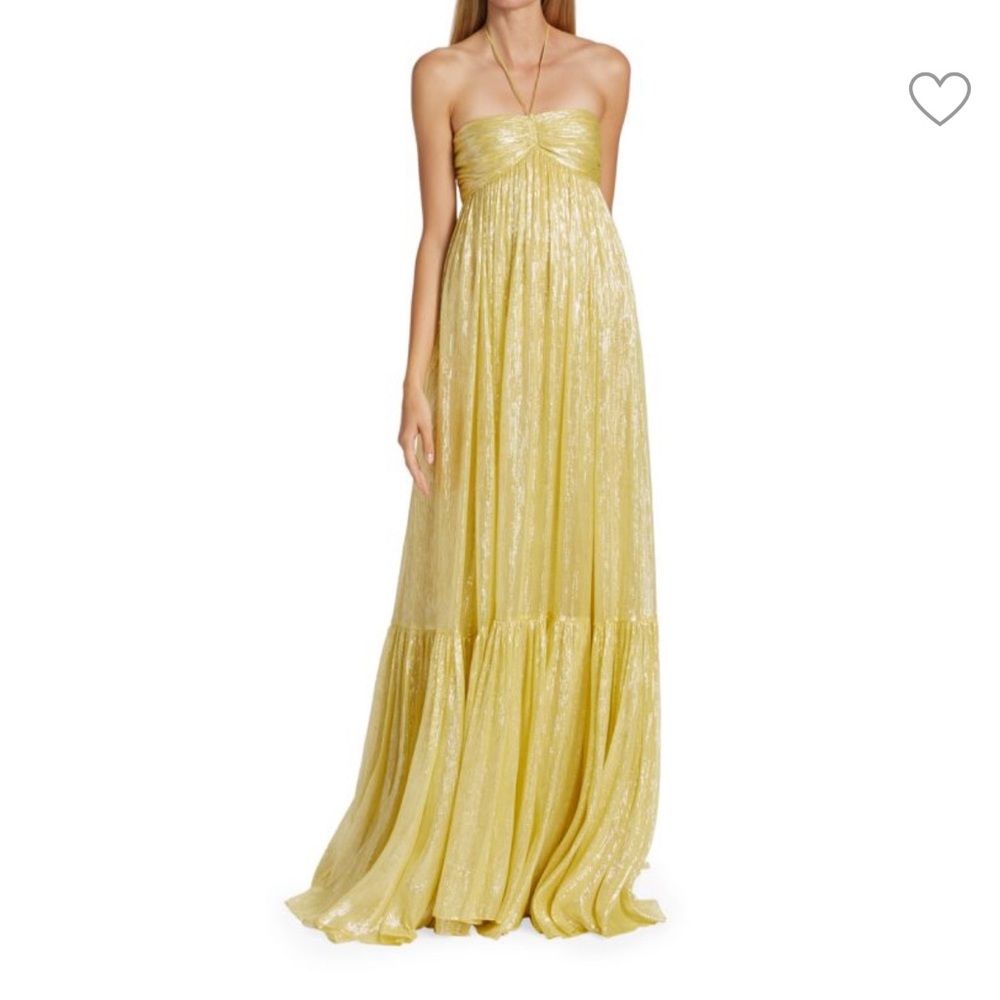 ISO! Halston Reia Metallic Chiffon Gown